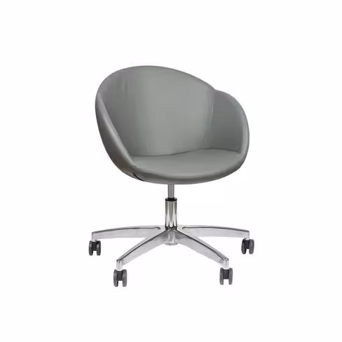 Fauteuil à roulettes Evy - textile enduit grainé - unicolore réglable en hauteur -