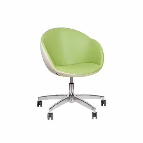 Fauteuil à roulettes Evy - textile enduit grainé - bicolore réglable en hauteur -