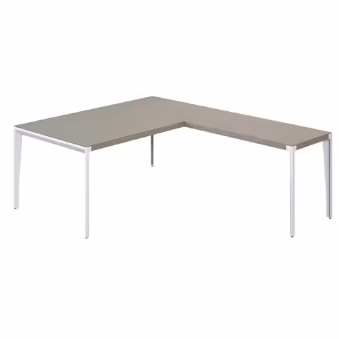 Bureau droit placage bois X-Time Wood - l. 181 x pr. 101 cm + retour