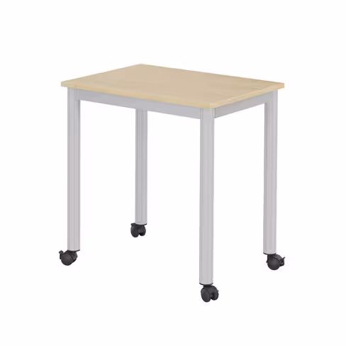 Table mobile Carelie 70 x 50 cm - stratifié - 4 roulettes avec freins - taille 6 - lot de 2