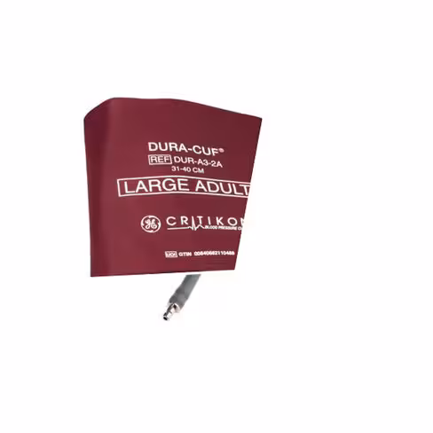 Brassard GE DURA-CUF Large adulte long 1 tube baïonnette - taille 31-40 cm - bordeaux - 1 boîte de 5 unités