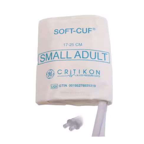 Brassard GE SOFT-CUF adulte 2 tubes Dinaclick (v2) - taille 17-25 cm - blanc/bleu clair patient unique - 1 bte 20 unités