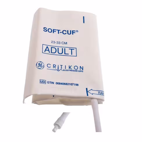 Brassard GE SOFT-CUF adulte 1 tube baïonnette - taille 23-33 cm - marine patient unique - 1 bte de 20 unités