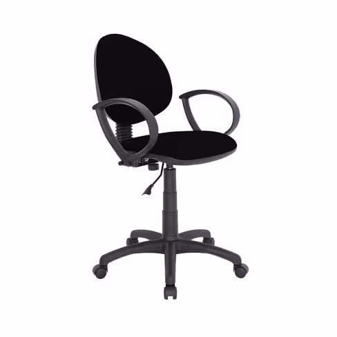 Fauteuil de bureau Saturn II - tissu noir - roulettes sol dur