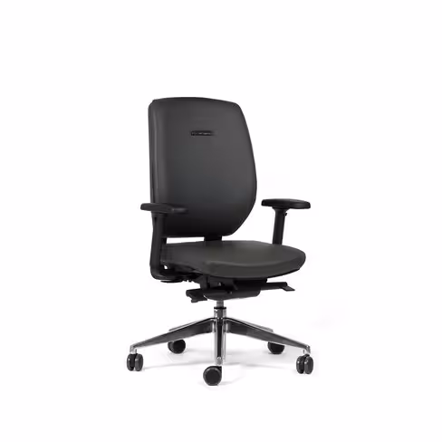 Fauteuil de bureau Artech - cuir - piétement aluminium poli