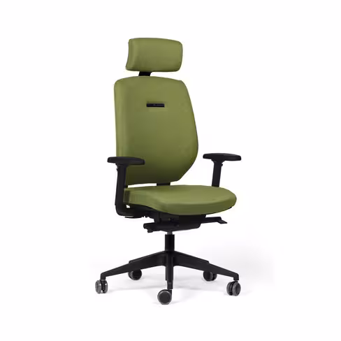 Fauteuil de bureau Artech - tissu - piétement noir - avec appui-tête