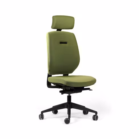 Chaise de bureau Artech - tissu - piétement noir - avec appui-tête