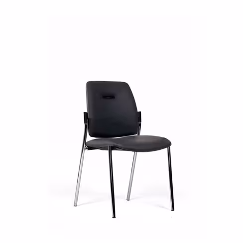Chaise visiteur 4 pieds Artech - cuir - piétement chrome