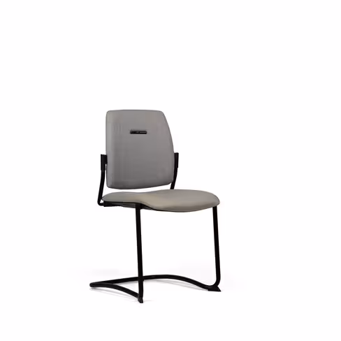 Chaise visiteur luge Artech - tissu - piétement noir