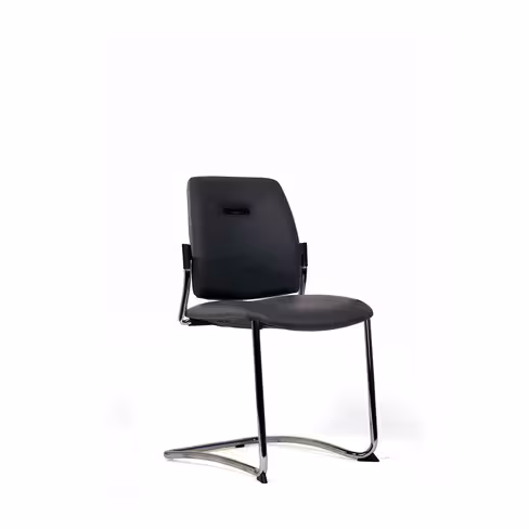 Chaise visiteur luge Artech - cuir - piétement chrome