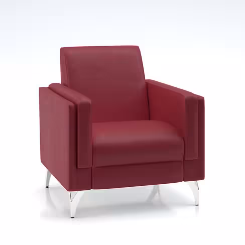 Fauteuil Karnak - textile enduit grainé - piétement chrome