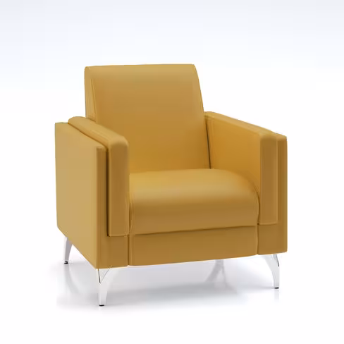 Fauteuil Karnak - cuir piétement chrome
