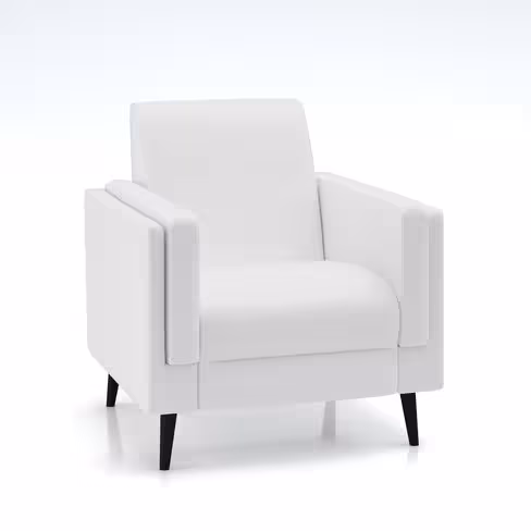 Fauteuil Karnak - cuir piétement bois