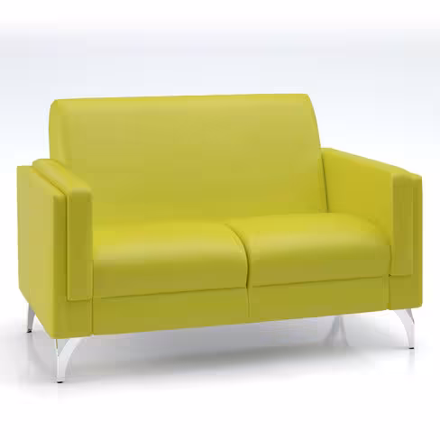 Canapé 2 places Karnak - textile enduit grainé - piétement chrome