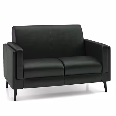 Canapé 2 places Karnak - textile enduit grainé - piétement bois