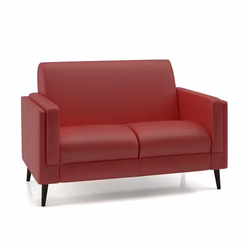 Canapé 2 places Karnak - cuir piétement bois