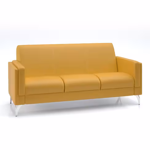 Canapé 3 places Karnak - cuir piétement chrome