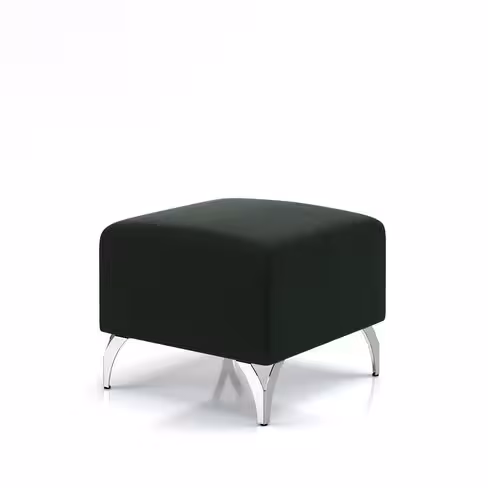 Pouf Karnak - tissu Blake piétement chrome