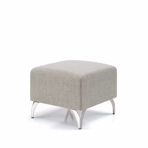 Pouf Karnak - tissu Barein piétement chrome