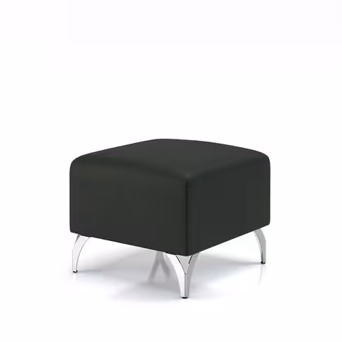 Pouf Karnak - cuir piétement chrome