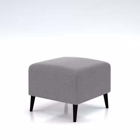 Pouf Karnak - tissu Blake piétement bois