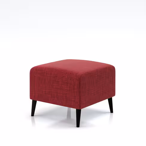 Pouf Karnak - tissu Barein piétement bois