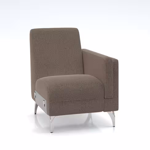 Fauteuil modulaire Karnak - tissu Blake piétement chrome