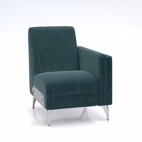 Fauteuil modulaire Karnak - tissu Barein piétement chrome