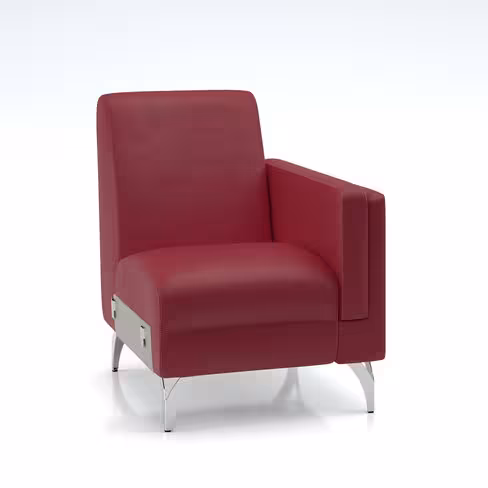 Fauteuil modulaire Karnak - textile enduit grainé - piétement chrome