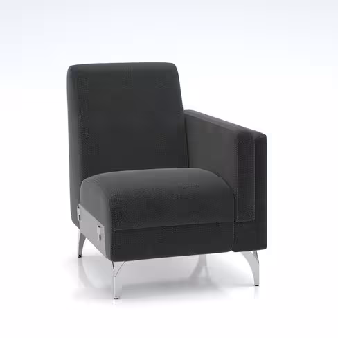Fauteuil modulaire Karnak - microfibre piétement chrome