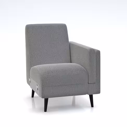 Fauteuil modulaire Karnak - tissu Blake piétement bois