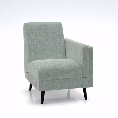 Fauteuil modulaire Karnak - tissu Barein piétement bois