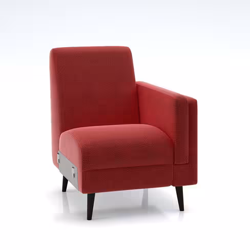 Fauteuil modulaire Karnak - microfibre piétement bois