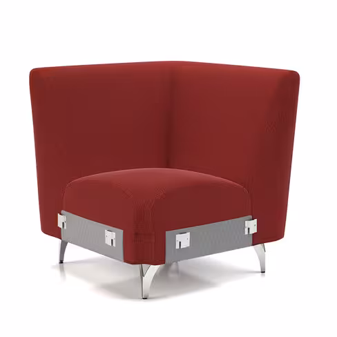 Fauteuil d'angle modulaire Karnak - tissu Blake piétement chrome