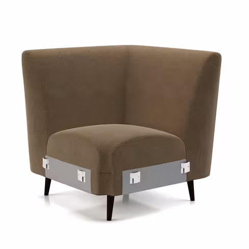 Fauteuil d'angle modulaire Karnak - microfibre piétement bois