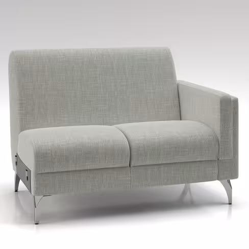 Canapé 2 places modulaire Karnak - tissu Barein piétement chrome