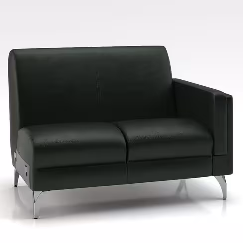 Canapé 2 places modulaire Karnak - textile enduit grainé - piétement chrome