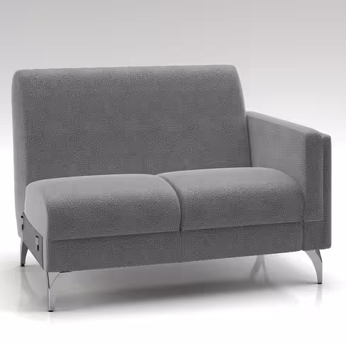 Canapé 2 places modulaire Karnak - microfibre piétement chrome