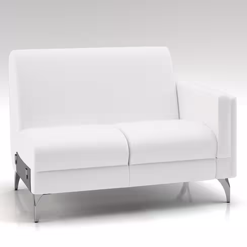 Canapé 2 places modulaire Karnak - cuir piétement chrome