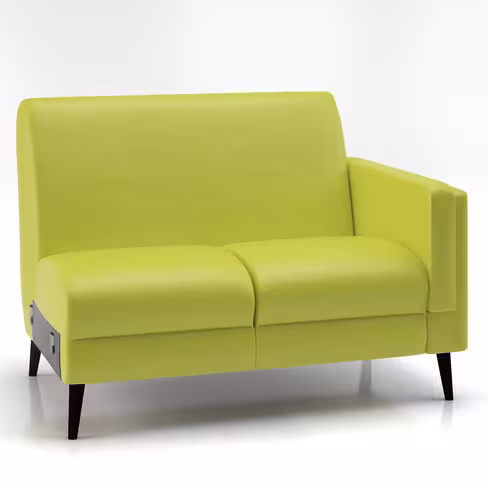 Canapé 2 places modulaire Karnak - textile enduit grainé - piétement bois