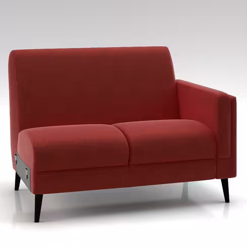 Canapé 2 places modulaire Karnak - microfibre piétement bois