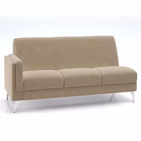 Canapé 3 places modulaire Karnak - microfibre piétement chrome