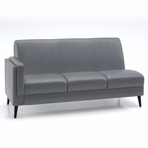 Canapé 3 places modulaire Karnak - textile enduit grainé - piétement bois