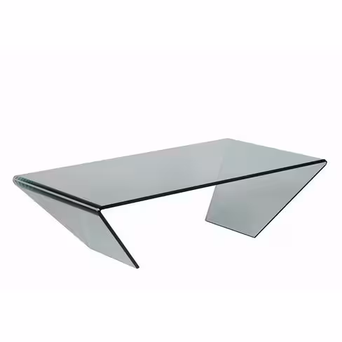 Table basse trapèze Karnak 120 x 65 cm - verre trempé