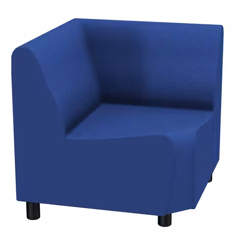 Chauffeuse angle 90° fermé Yola - tissu - patins polypropylène noir