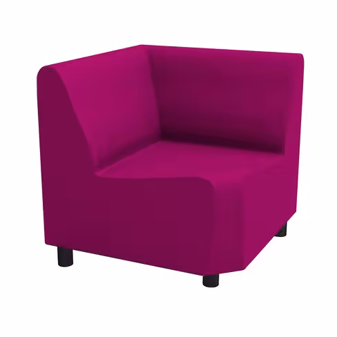 Chauffeuse angle 90° fermé Yola - tissu AM18 - patins polypropylène noir