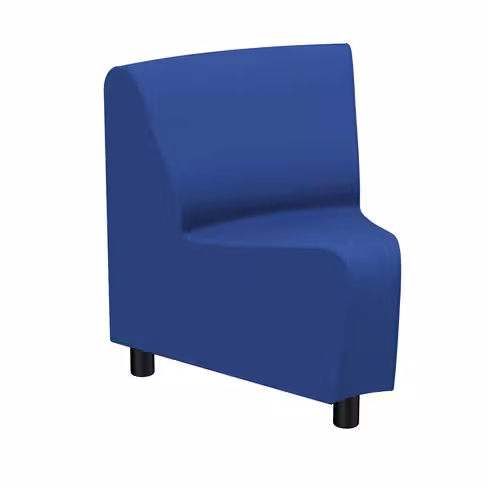 Chauffeuse angle 45° Yola - tissu - patins polypropylène noir