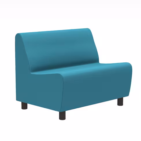 Banquette 2 places Yola - tissu - patins polypropylène noir