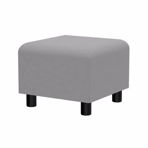 Pouf carré Yola - tissu - patins polypropylène noir