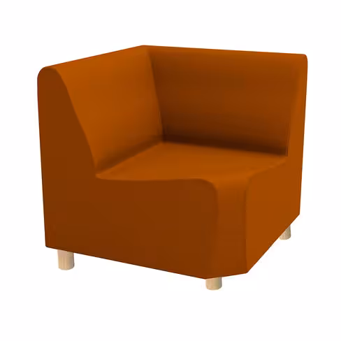 Chauffeuse angle 90° fermé Yola - tissu - patins bois